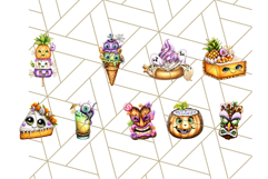 Summerween Tropical Treats Clipart PNG, Halloween Desserts Product Image 4