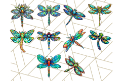 Stained Glass Dragonfly PNG Clipart, Bright Insects Clip Art Product Image 8
