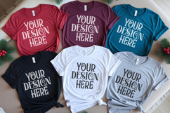 Christmas Family Matching Group Flat Lay T-Shirt Mockups Product Image 1