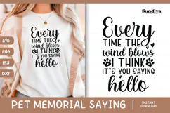 Pet Memorial Quote SVG | I Think It's You Saying Hello Product Image 1
