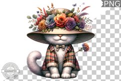 Floral Crown Cat Sublimation Clipart Bundle Product Image 2