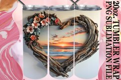 Nature's Embrace: Wood Heart Sublimation Product Image 1