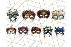 Vintage Garden Masquerade Floral Eye Mask PNG Clipart Product Image 4