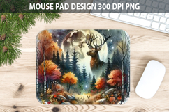 Watercolor Deer Mouse Pad Sublimation - Animal PNG Product Image 1