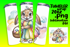 VIBRANT 20oz Tumbler Wrap for Sublimation , Easter Bunny Product Image 1