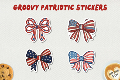 Groovy Patriotic Printable Stickers Bundle PNG. Product Image 17