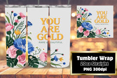 CUSTOM 20oz Tumbler Artwork for DIY Projects , Flower Quote Product Image 1