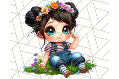 Chibi Summer Girls Clipart PNG, Bright Kawaii Summer Art Product Image 4