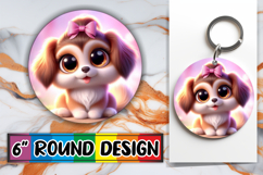 Cheerful Round Car Coaster, 3D Dog Product Image 1