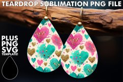 Sweet Teardrop Earrings Art, Heart Product Image 1