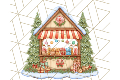 Cozy Christmas Market Stall Clipart PNG, Holiday Art Png Product Image 4