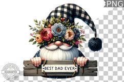 Best Dad Ever Sublimation - Father&#039;s Day Gnome Clipart PNG Product Image 1