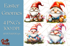 Easter Gnome PNG, Spring Bunny Clipart, Cute Digital Art Product Image 1