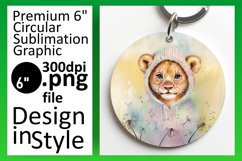 Elegant Keychain Round Design PNG , Animals Product Image 1
