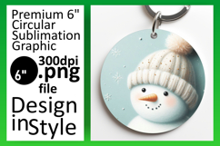 Stylish Round Design for Sublimation , Snowman Product Image 1