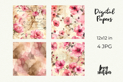 Love Letter Valentine Digital Paper Kit Rococo Patterns Product Image 2