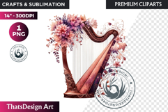 Romantic Flower clipart Rose gold Valentine floral PNG Product Image 1