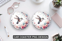 Kolibri Car Coaster Sublimation| Animal Coaster PNG Product Image 1