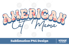 American Cat Mama Papa 4th of July USA Paw DTF PNG Bundle Product Image 2
