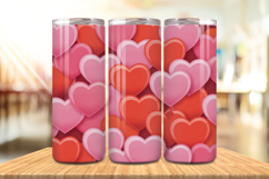 Valentine’s Day 3D Puff Hearts Tumbler Wrap PNG Big Bundle Product Image 7
