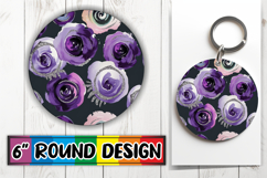 Whimsical Car Coaster Round, Flower Pattern Product Image 1