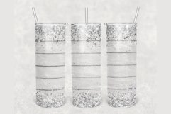 White Wood Silver Glitter 20 oz tumbler sublimation design Product Image 1