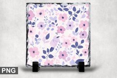 Pastel Flowers Square Sublimation Slate Design Product Image 1