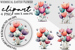Whimsical Easter Flower Clipart Product Image 1
