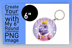 Dynamic Round Design PNG Keychain , Cute Dino Product Image 1