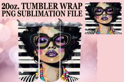 Portrait Paradise: Striped Pattern Tumbler Sublimation, 20oz Product Image 1