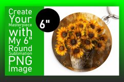 Fresh Floral Sublimation Keychain Circle Designs Springtime Product Image 1