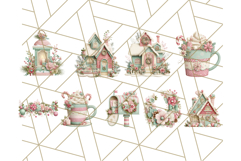 Pastel Christmas Clipart, Mint and Blush Holiday PNG Product Image 4