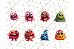 Slime Monster Clipart, Colorful Goo Graphics Png Product Image 8
