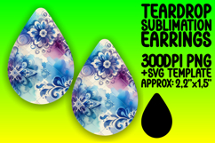Stylish Teardrop Design for Earrings , Watercolor Patter Product Image 1
