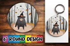 Fall Boho Animal Round Design Halloween PNG Keychain Product Image 1