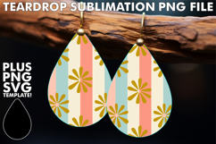 VIBRANT Teardrop Earrings Magic PNG, Gold Flower Product Image 1