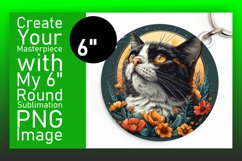 Cat Lover&#039;s Quirky Circle Design Keychain Product Image 1