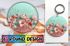 Blossoming Blossom Leopard Sublimation Circle: Keychain, Coa Product Image 1