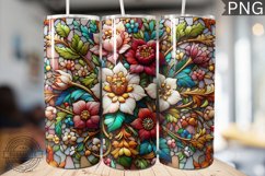Embroidered Flowers Tumbler Wrap - High Quality 300 Dpi Product Image 1