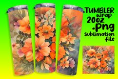 Floral Tumbler Wrap 20oz PNG Design Sublimation Product Image 1