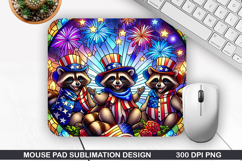 Bear Mouse Pad Sublimation, 4th Of July Mouse Pad PNG Product Image 1