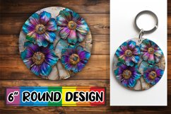 Golden 3D Bloom Sublimation Keyrings Product Image 1