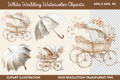 White Wedding Watercolor Clipart Bundle PNG Product Image 4