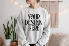 White Gildan 18000 Sweatshirt Model Mockups Product Image 1