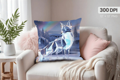 Winter Christmas Wonderland PNG Pillow, Winter Pillow Design Product Image 1