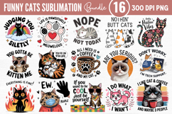 Funny Cats Sublimation Quotes Bundle PNG Product Image 1