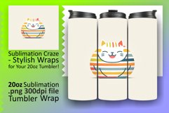 Colorful Cat Adventures: Tumbler Wrap Sublimation Product Image 1