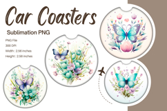 Butterfly Car Coasters Sublimation Accessories Keychain_76 Product Image 1