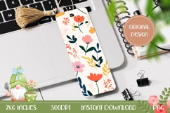 Colorful Bookmark Printable, Abstract Flowers Bookmark Print Product Image 1