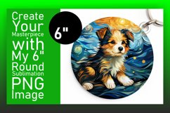 Abstract Dog Painting Round Design PNG Product Image 1